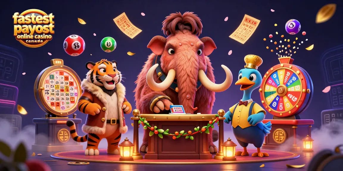 Experience the fastest payout online casino Canada with colorful lottery balls and dynamic prize elements.