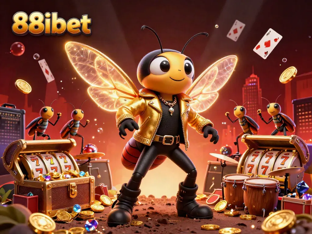 Experience thrilling gaming with 88ibet in this vibrant casino illustration featuring dynamic elements and animated characters.